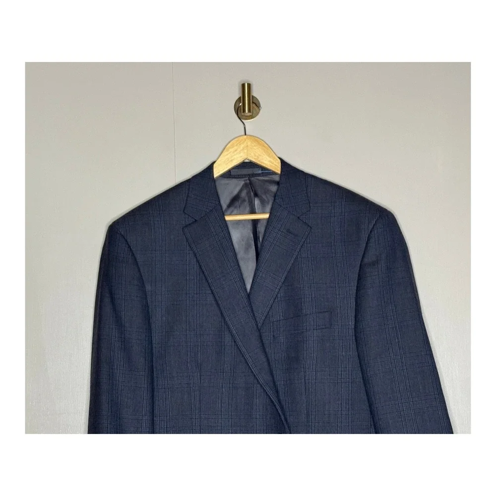 Lauren Ralph Lauren‎ Blue Windowpane Sport Coat Blazer 48R Classic